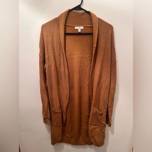 BP Open Rust Camel Tan Ribbed Long Cardigan